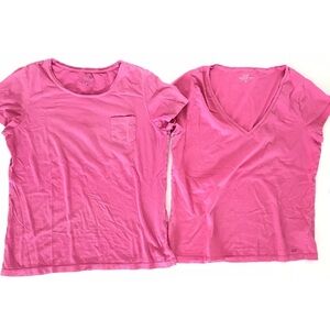 Set of 2 Vineyard Vines | Tee Short Sleeves Size M Medium Pink Cotton Pullover